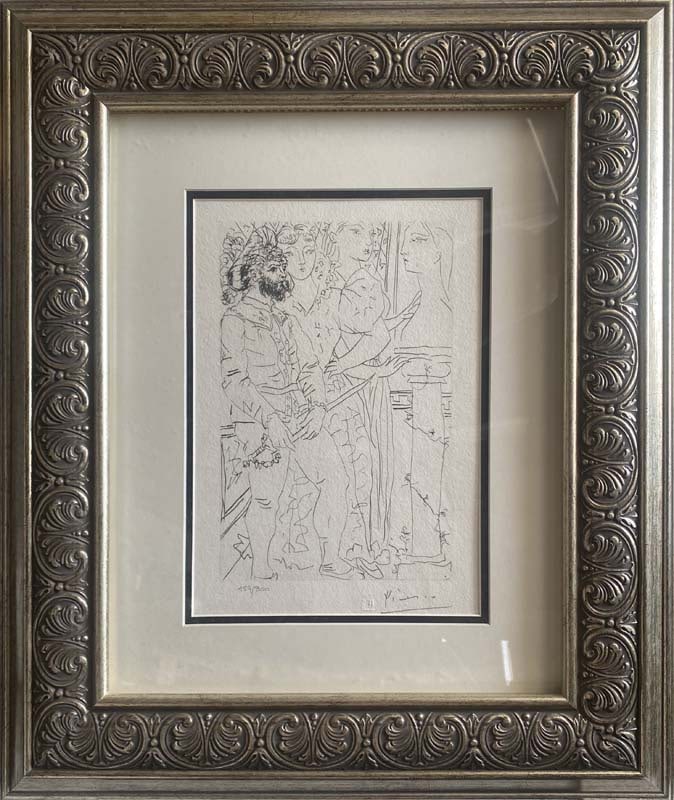 Pablo Picasso (Spanish 1881-1973) lithograph numbered limited edition of 300 with official Museum: Pablo Picasso (Spanish 1881-1973) lithograph numbered limited edition of 300 with official Museum stampPablo Picasso Lithograph from 1990 Suite Vollard. Authorized by the Picasso Family. Each piece is