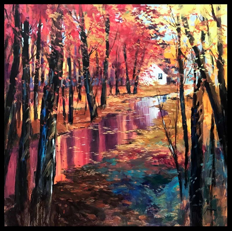 Michael Schofield (American 1947) Original Painting on canvas by Michael Schofield (American 1947): Michael Schofield (American 1947) Landscape Original. 30 x 30 inches approx. One-of-a-kind original. Hand signed by the artist. Includes certificate of authenticity. This work was purchased directly f