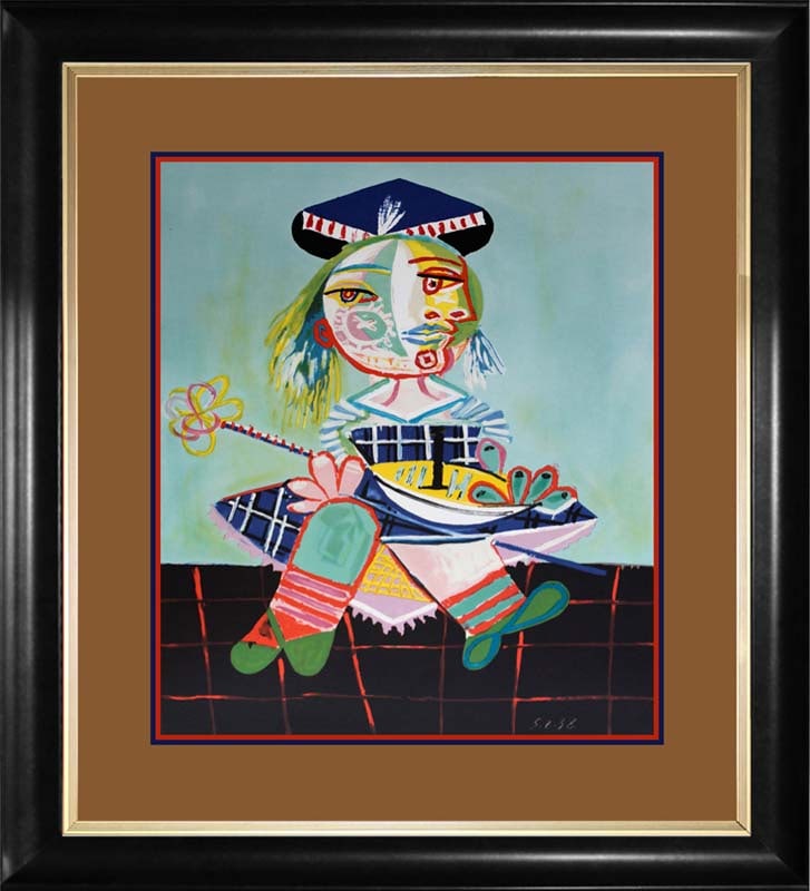 Pablo Picasso (Spanish 1881-1973) Lithograph after Picasso Maya and Boat. Limited Edition Collection: Pablo Picasso (Spanish 1881-1973) Maya and Boat Limited Edition Lithograph after Picasso. Approx. 16 x 26 inches. Estate signed, Part of the Collection Domaine Picasso. Includes Certificate of