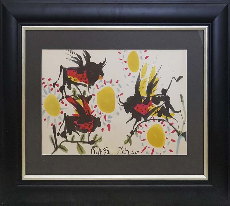Pablo Picasso (Spanish 1881-1973) Lithograph from 1951 dated 1950 in the plate.: Pablo Picasso (Spanish 1881-1973) Lithograph from 1951 dated 1950 in the plate.Pablo Picasso Lithograph from 1951 dated 1950 in the plate. Approx 28x24 inches. Custom framed. Includes certificate. Pri