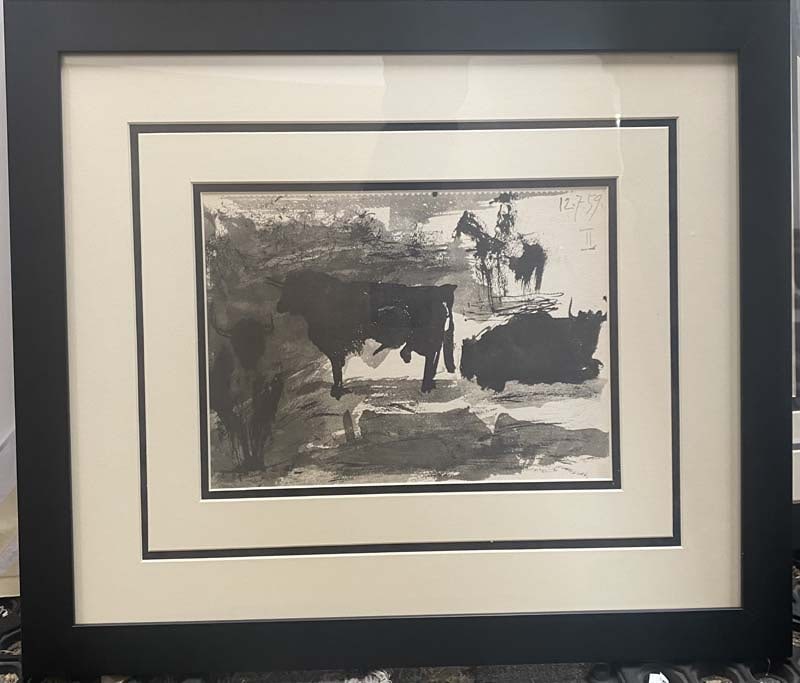 Pablo Picasso (Spanish 1881-1973) Lithograph from 1961: Pablo Picasso (Spanish 1881-1973) Lithograph from 1961Pablo Picasso Lithograph from 1961. From Picasso's 1959 sketchbook. Custom framed and includes Certificate. Art Artwork Artist.