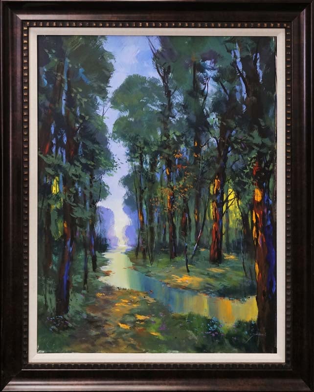 Michael Schofield (American 1947) Original Painting on canvas by Michael Schofield Landscape: Michael Schofield (American 1947) Original Painting on canvas by Michael Schofield (American 1947) One of a kind original Hand signed by the artist approx 30 x 40 inches image size Custom framed and i