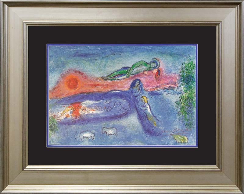 Marc Chagall (Russian-French 1887-1985) Lithograph Hand signed: Marc Chagall (Russian-French 1887-1985 Marc Chagall Hand Signed Lithograph. This lithograph is hand signed by the artist. Custom framed. Includes certificate of authenticity. Approx 26 x 28 inches. Mo