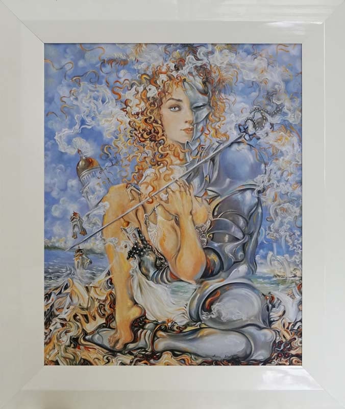Arina Young Woman Original Mixed Media Painting on canvas: Arina Mixed media Original Painting on canvas Hand signed by the artist. Approx 28x38 inches. One of a kind original Hand signed by artist. Includes certificate of authenticity. This work was