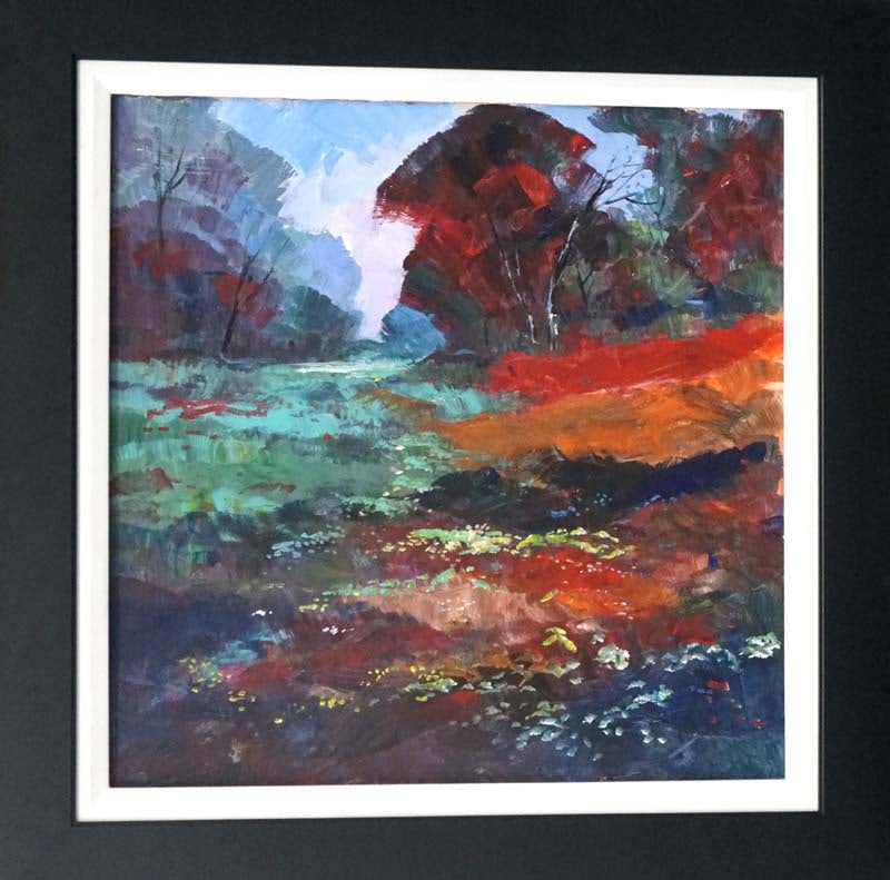 Michael Schofield (American 1947) original painting on board landscape: Michael Schofield (American 1947) Landscape Original. 24x24 inches approx. One of a kind original. Hand signed by the artist.Includes certificate of authenticity. This work was purchased directly from