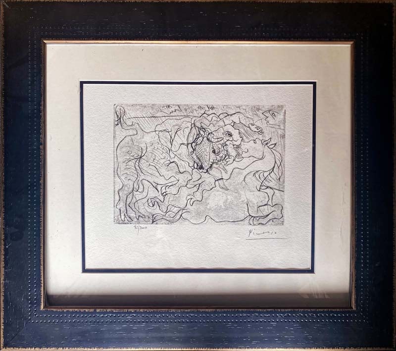 Pablo Picasso (Spanish 1881-1973) Lithograph with Museum stamp from 1956: Pablo Picasso (Spanish 1881-1973) Lithograph with Museum stamp from 1956Pablo Picasso Lithograph from 1990-1992 Suite Vollard. Authorized by the Picasso Family. Each piece is numbered from an edition 