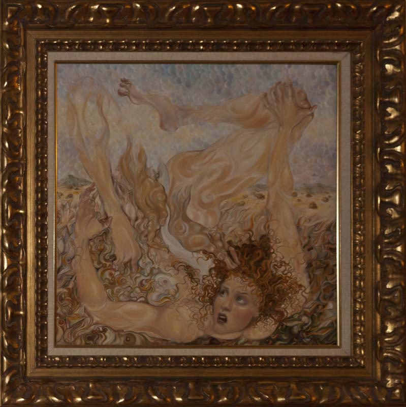 Mixed media Original Painting on canvas by Arina Adam and Eve (1 of 1)