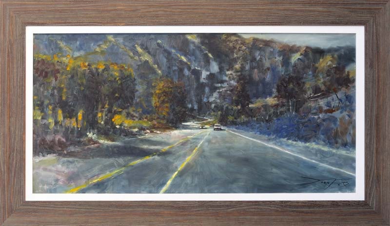 Jorn Fox (American 1954) Original oil painting on canvas by Jorn Fox (American 1954) image size 48: Original oil painting on canvas by Jorn Fox (American 1954) image size 48 x 24 inches. On canvas One of a kind original Hand signed by the artist. Comes custom framed. Includes certificate. This work 