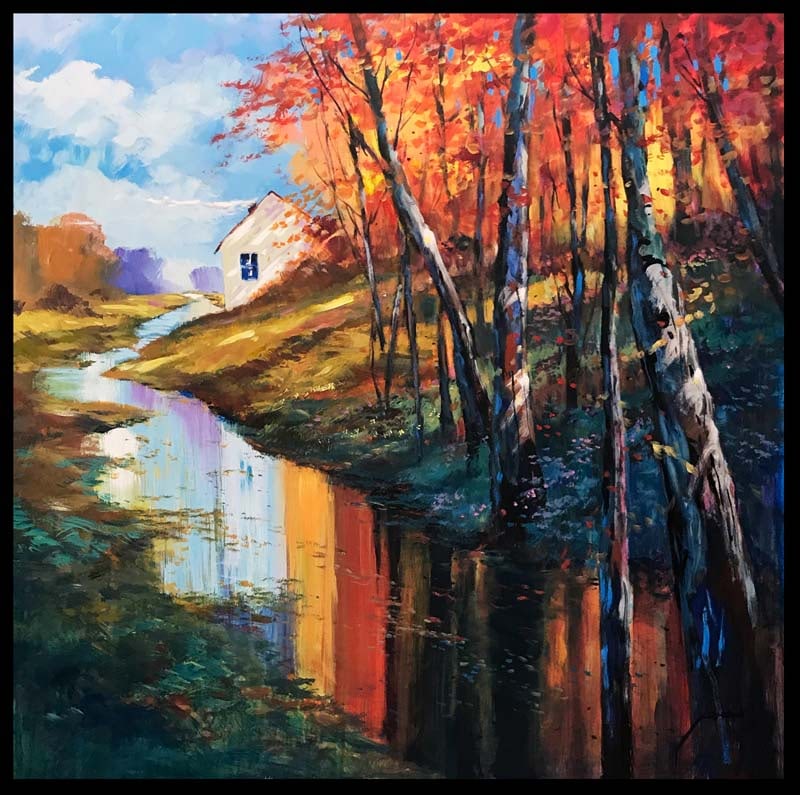 Michael Schofield (American 1947) Original Painting on canvas by Michael Schofield (American 1947): Michael Schofield (American 1947) Landscape Original. 30x30 inches approx. One-of-a-kind original. Hand signed by the artist. Includes certificate of authenticity. This work was purchased directly