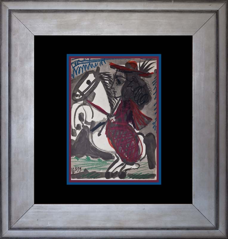 Pablo Picasso (Spanish 1881-1973) 1961 Lithograph Toros Y Toreros.: Pablo Picasso (Spanish 1881-1973) Bullfight from 1961 Lithograph Toros Y Toreros. Custom framed. Approx 20x24 inches. Dated in the plate. Mourlot Press Paris France from 1961. Includes certificate of 