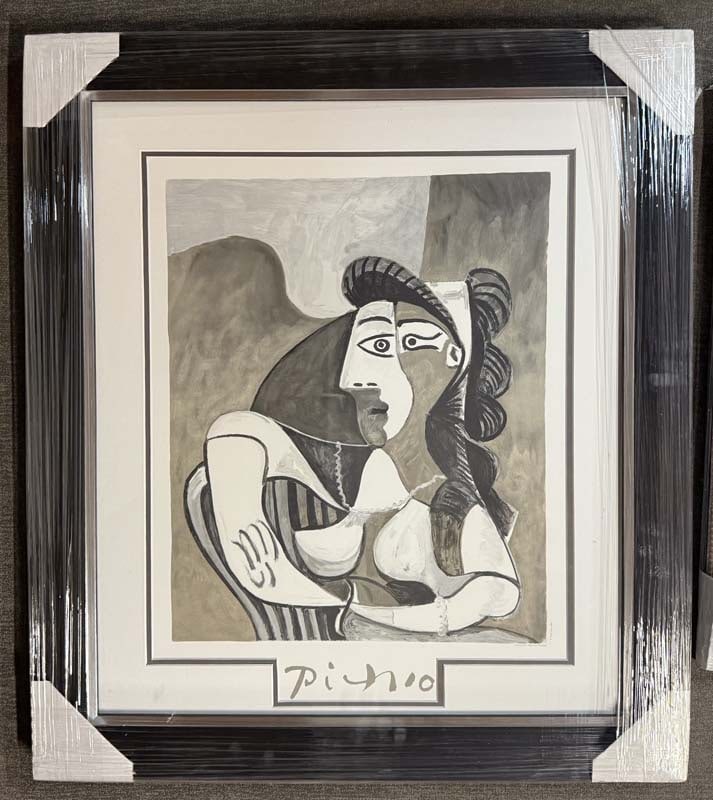 Pablo Picasso (Spanish 1881-1973) Lithograph limted edition Marina Picasso Edition: Pablo Picasso (Spanish 1881-1973) lithograph limited edition from 1982 Marina Picasso Edition, Paris. Image size 1820 inches. Approx.image size Custom framed Includes certificate of authenticitiy. Art