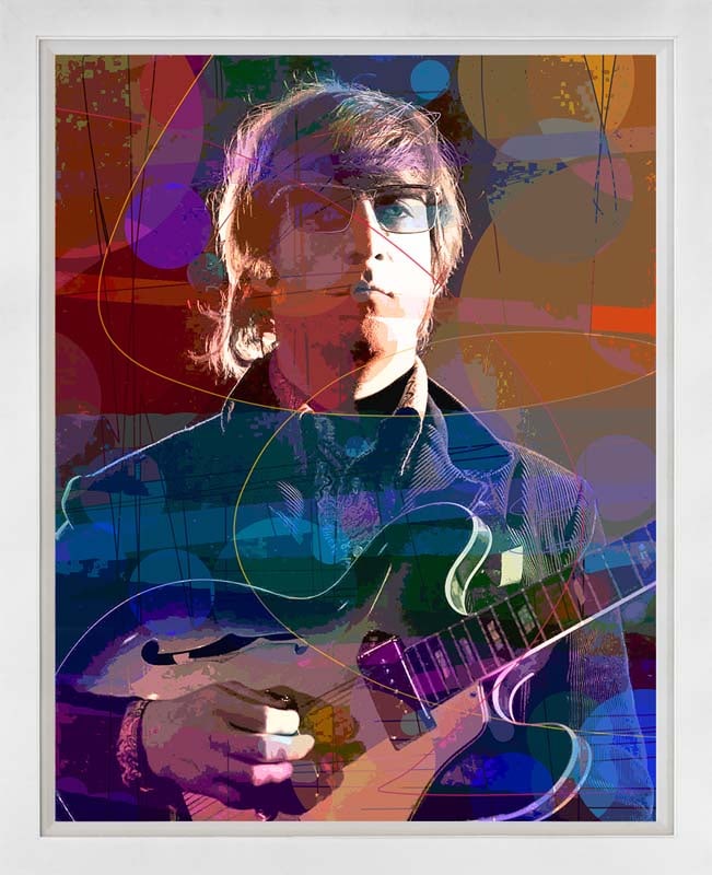David Lloyd Glover (American 1949) John Lennon Rain Original Mixed Media Painting on canvas by David (1 of 1)