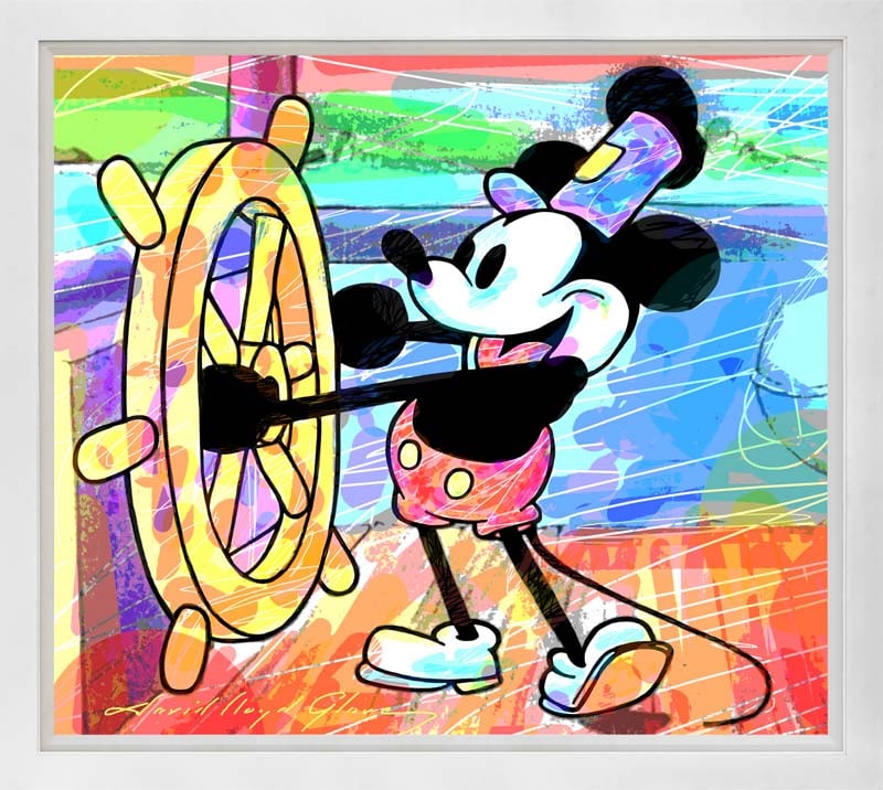 David Lloyd Glover (American 1949) Steamboat Willie Original Mixed Media Painting on canvas by David (1 of 1)