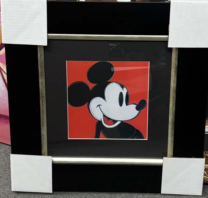 Andy Warhol (American 1928-1987) Mickey Mouse color plate lithograph: Andy Warhol (American 1928-1987) Andy Warhol Mickey Mouse color plate lithograph custom framed and approx 20x18 inches Includes certificate Art Artwork Artist.