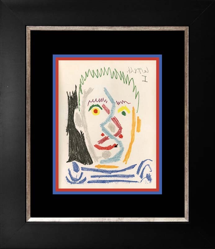 Pablo Picasso (Spanish 1881-1973) lithograph over 50 years ago: Pablo Picasso (Spanish 1881-1973) Color Plate lithograph over 50 years ago. Approx 24x20 inches. Includes certificate. Custom framed. Art Artwork Artist.
