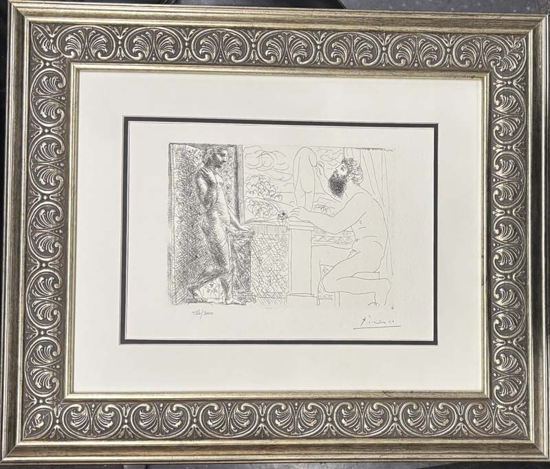 Pablo Picasso (Spanish 1881-1973) Lithograph from 1990 Suite Vollard. Authorized by the Picasso: Pablo Picasso (Spanish 1881-1973) Lithograph from 1990 Suite Vollard. Authorized by the Picasso Family. Each piece is numbered from an edition of 300, and includes the museum stamp on the back with th