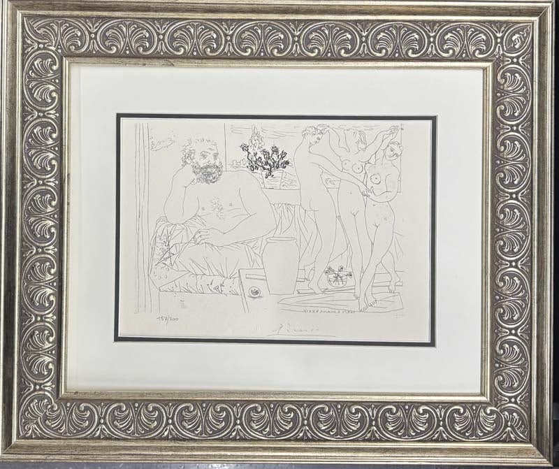 Pablo Picasso (Spanish 1881-1973) Lithograph from 1990 Suite Vollard. Authorized by the Picasso: Pablo Picasso (Spanish 1881-1973) Lithograph from 1990 Suite Vollard. Authorized by the Picasso Family. Each piece is numbered from an edition of 300, and includes the museum stamp on the back with th