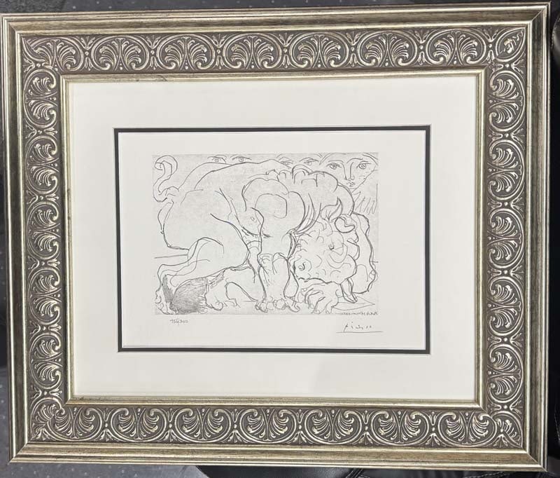 Pablo Picasso (Spanish 1881-1973) Lithograph from 1990 Suite Vollard. Authorized by the Picasso: Pablo Picasso (Spanish 1881-1973) Lithograph from 1990 Suite Vollard. Authorized by the Picasso Family. Each piece is numbered from an edition of 300, and includes the museum stamp on the back with th