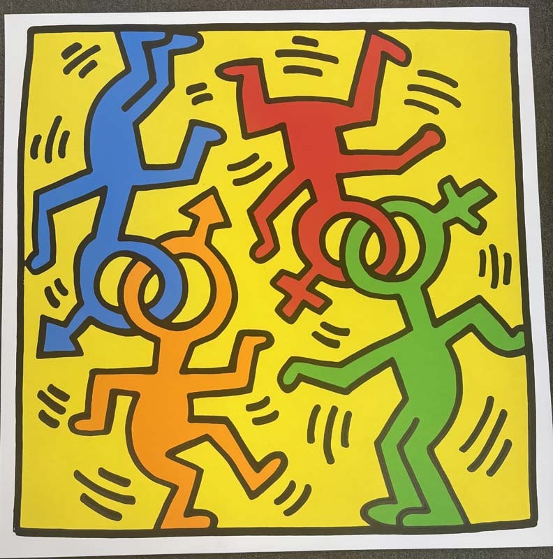 Keith Haring (American 1958-1990) Silkscreen Serigraph: Keith Haring (American 1958-1990) Andy Mouse Serigraph from 1986. Approx 38 x 38 inches Silkscreen in colors on museum board. Working Trial Proof Includes certificate. Art Artwork Artist.