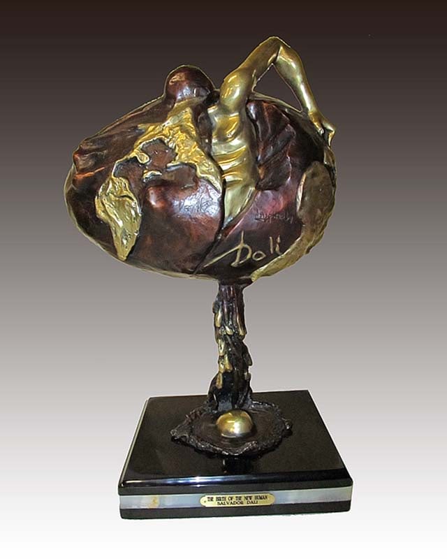 Salvador Dali (Spanish 1904-1989) Birth of a Human Bronze Sculpture: Salvador Dali (Spanish 1904-1989) Birth of a Human Bronze SculptureBirth of a Human -High polished Bronze Sculpture signed Salvador Dali in the cast. Approx 30 inches tall. Created with the lost wax m