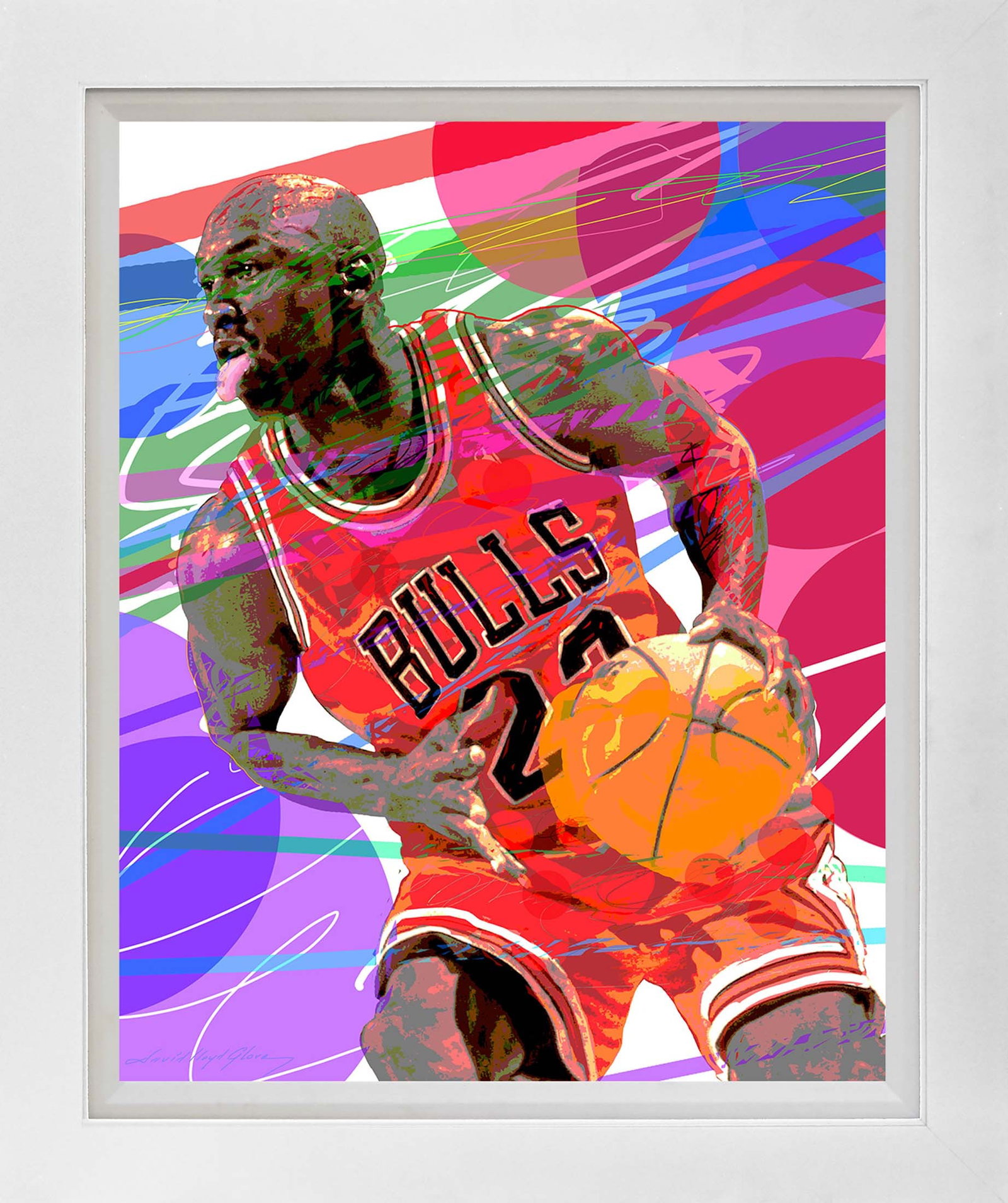 David Lloyd Glover (American 1949) Michael Jordan Hand Embellished Painting oil painting on canvas (1 of 1)
