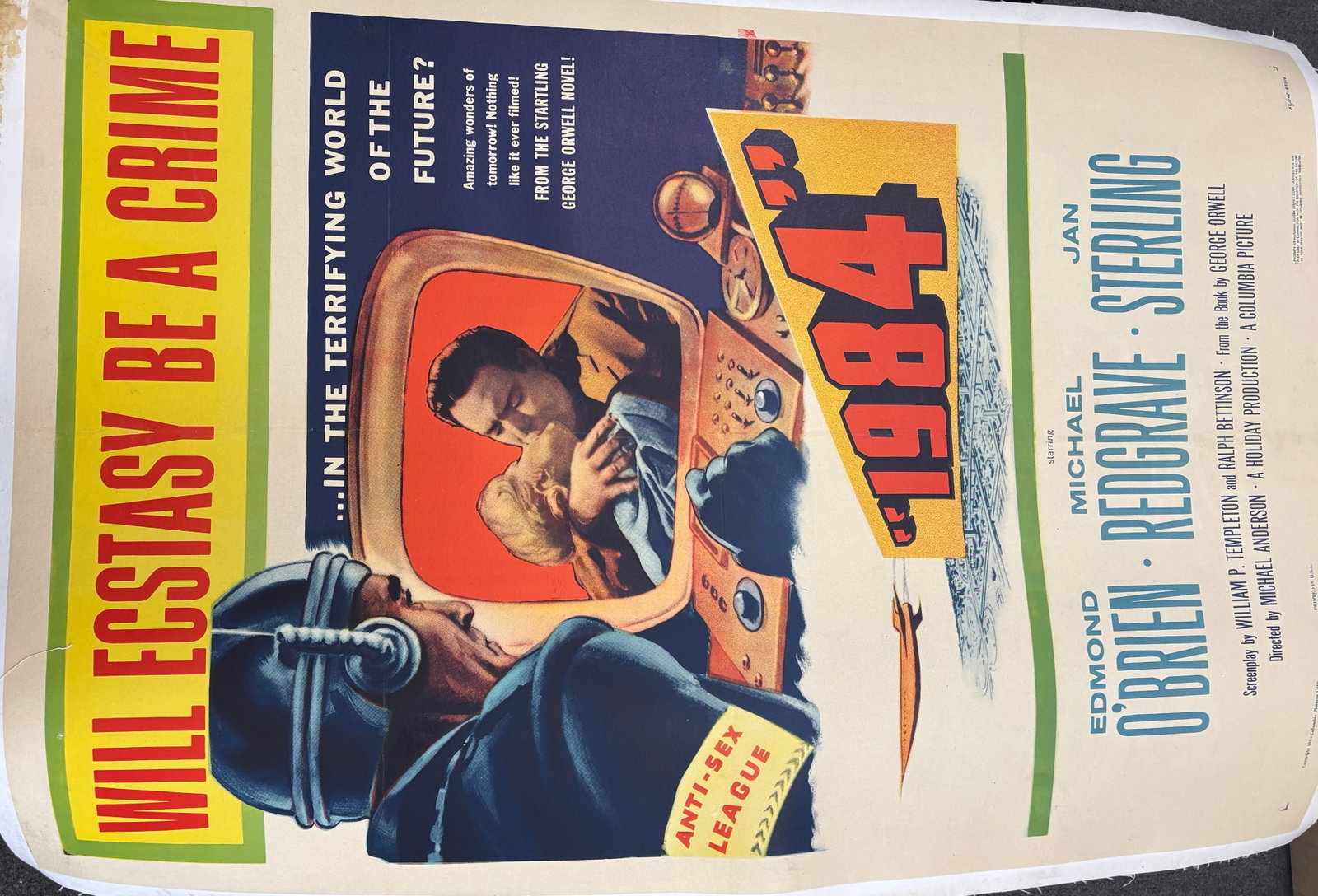 Original Lithograph vintage poster with backing.: Original Lithograph vintage poster with backing. Approx 40x30 inches. Art Artwork Artist.