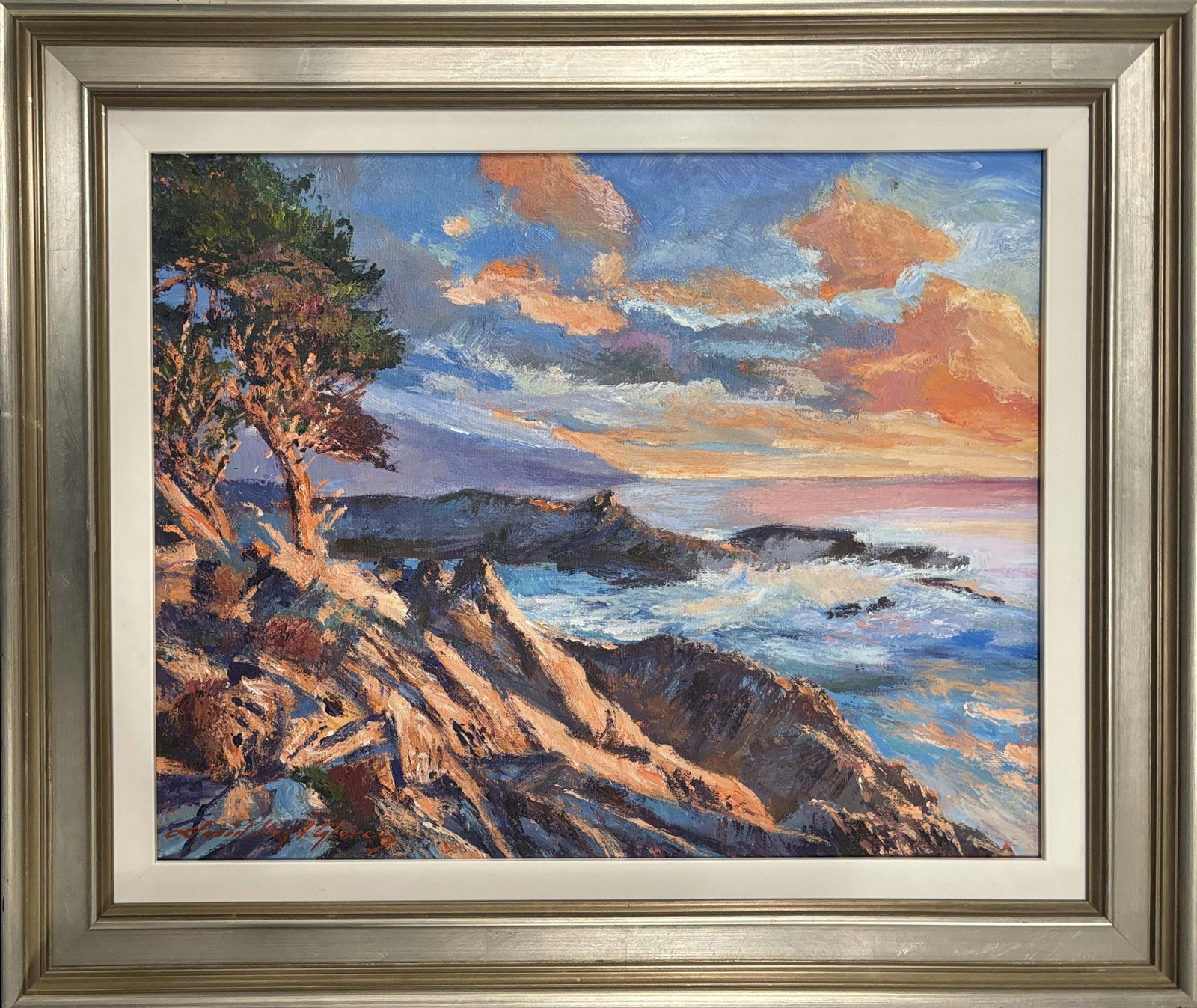 David Lloyd Glover (American 1949) Original oil painting on canvas by David Lloyd Glover Landscape: Original Painting on canvas by David Lloyd Glover Hand signed by the artist. One of a kind original. Approx 26x22 inches. Custom framed. Includes a Certificate of Authenticity. Art Artwork Artist.