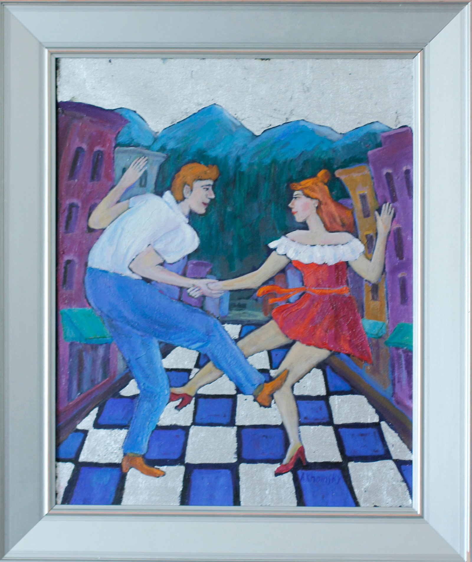 Alelx Khoms Original Oil Street Dancing (1 of 1)
