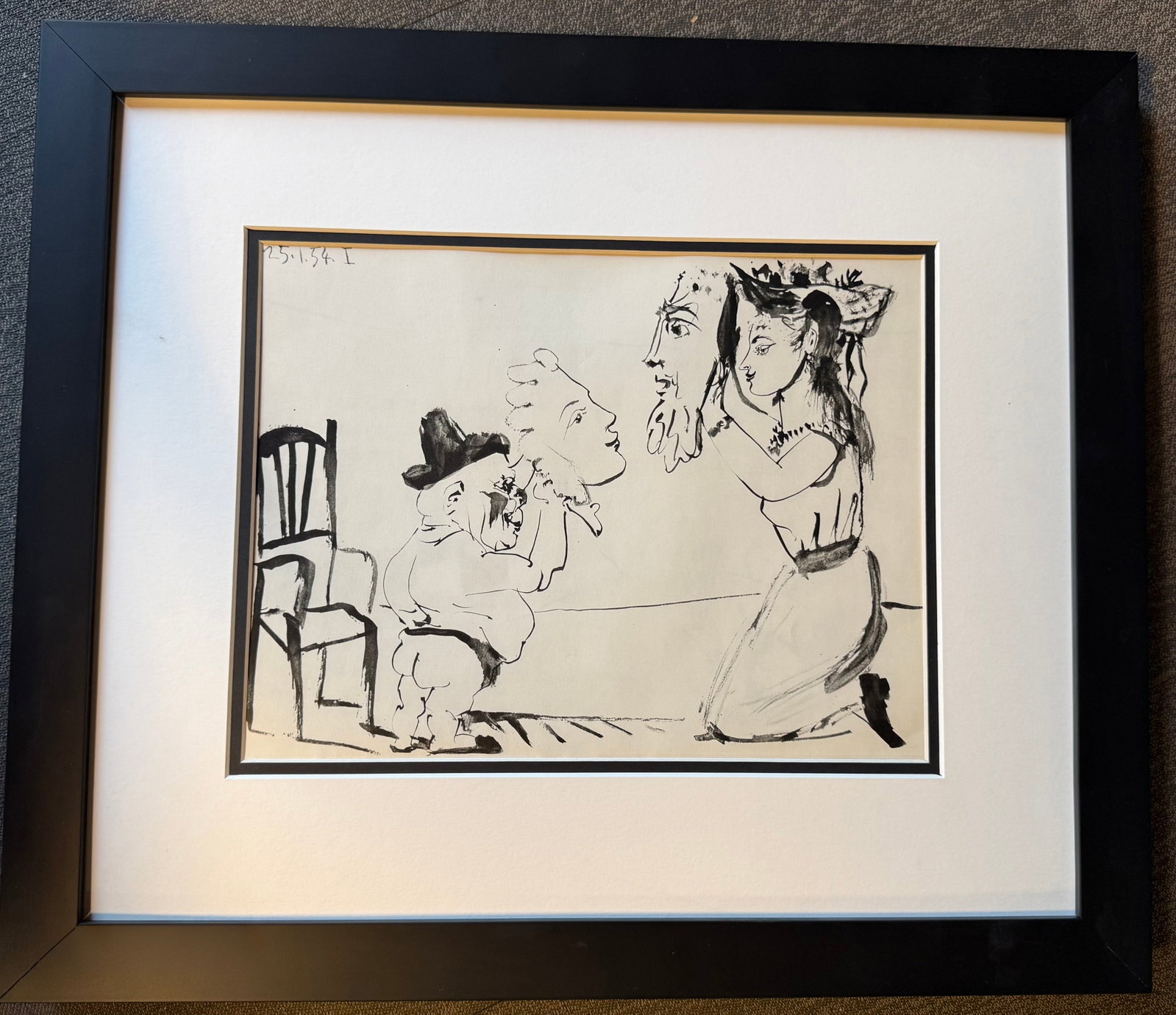 Pablo Picasso (Spanish 1881-1973) Color Plate Lithograph: Pablo Picasso (Spanish 1881-1973) lithograph from 1961 Paris. Image size 16 x 10 inches. Approx. 24 x 20 inches overall. Custom framed Includes certificate. Art Artwork Artist.