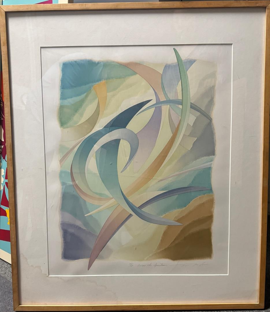 "Across the Spectrum" Masaaki Noda Silkscrenn: Vintage original silkscreen by Masaaki Noda "Across the Spectrum" Limited Edition 31/35 28X24 Image