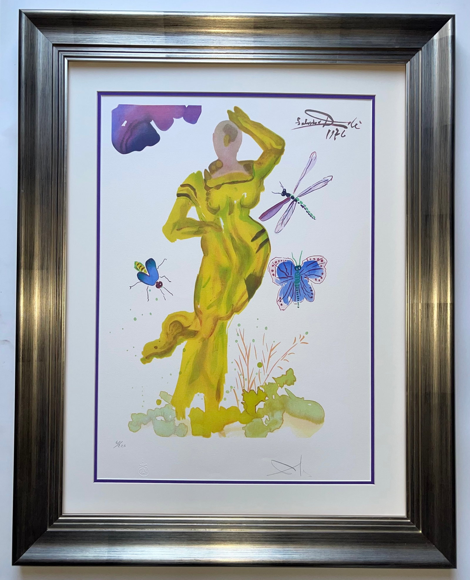 Salvador Dali (Spanish 1904-1989) Limited Edition Lithograph Divine Erato from The Art of Loving: Salvador Dali (Spanish 1904-1989) Divine Erato from The Art of Loving Ovide. 1979. Lithograph in colors. Signed and numbered. Limited Edition. Fingerprint on back for authenticity.Salvador Dali Divine