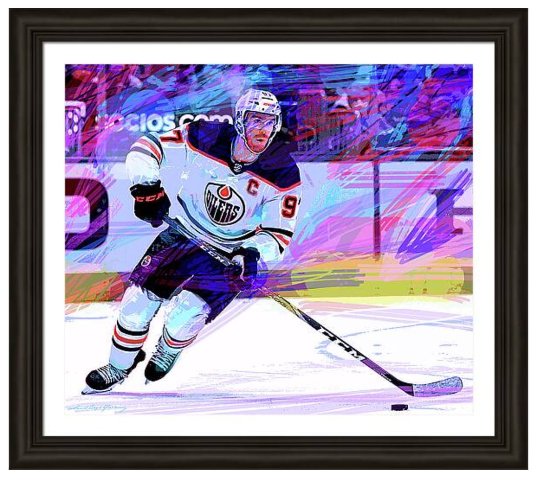 Conner Mcdavid: David Glover (American, 1949) Original Mixed Media Painting on canvas by David Lloyd Glover Original One of a kind original Hand signed by the artist. Approx 24x18 image size. Custom framed. Includes 