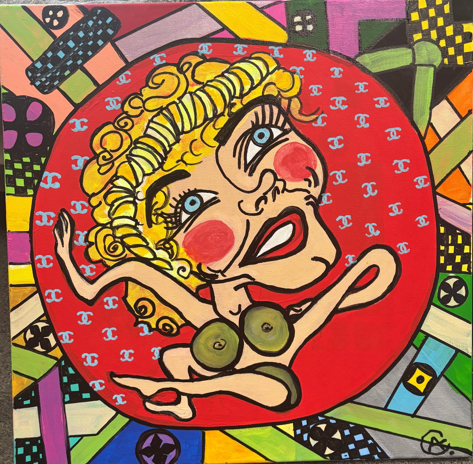 Original Mixed Media Painting on canvas by Art Chorny: Original Painting on canvas by Art Chorny Approx 30x30 inches One of a kind original Hand signed by the Artist and includes certificate of authenticity. This comes framed. Art Artwork Artist.