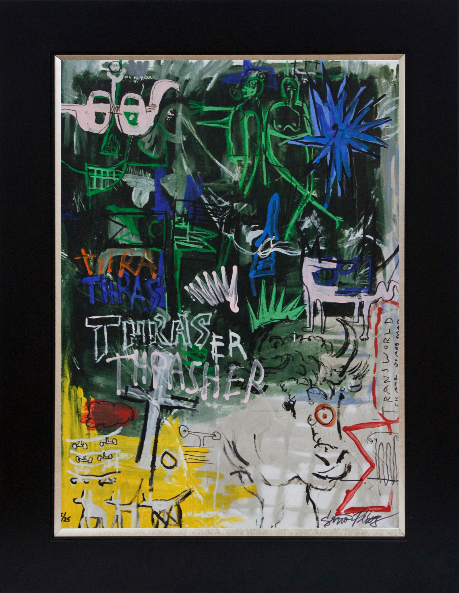 Gino Perez (Mexican-American 1977) Transworld. Mixed Media Painting on canvas Approx 30 x 24 (1 of 1)