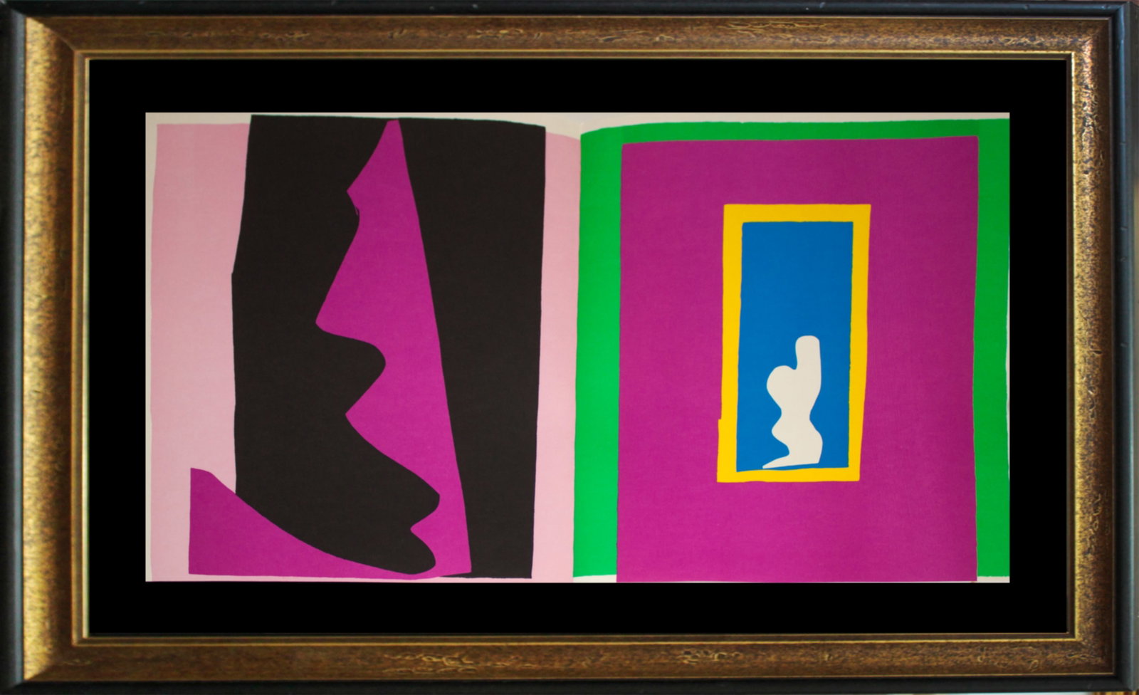 Henri Matisse (French 1869-1954) Lithograph after Matisse: Henri Matisse (French 1869-1954) stunning double page color lithograph after the original 1947 Jazz collage paper cut outs which were printed in a scarce edition. This edition was printed 29 years ago