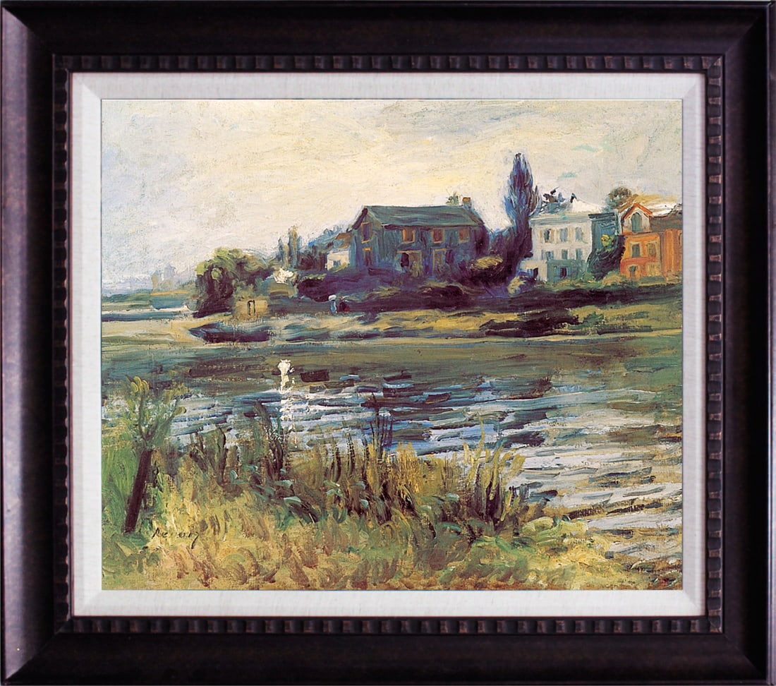 Pierre Renoir (French 1841-1919) Seine at Chateau Hand Embellished Painting on canvas Renoir (1 of 1)