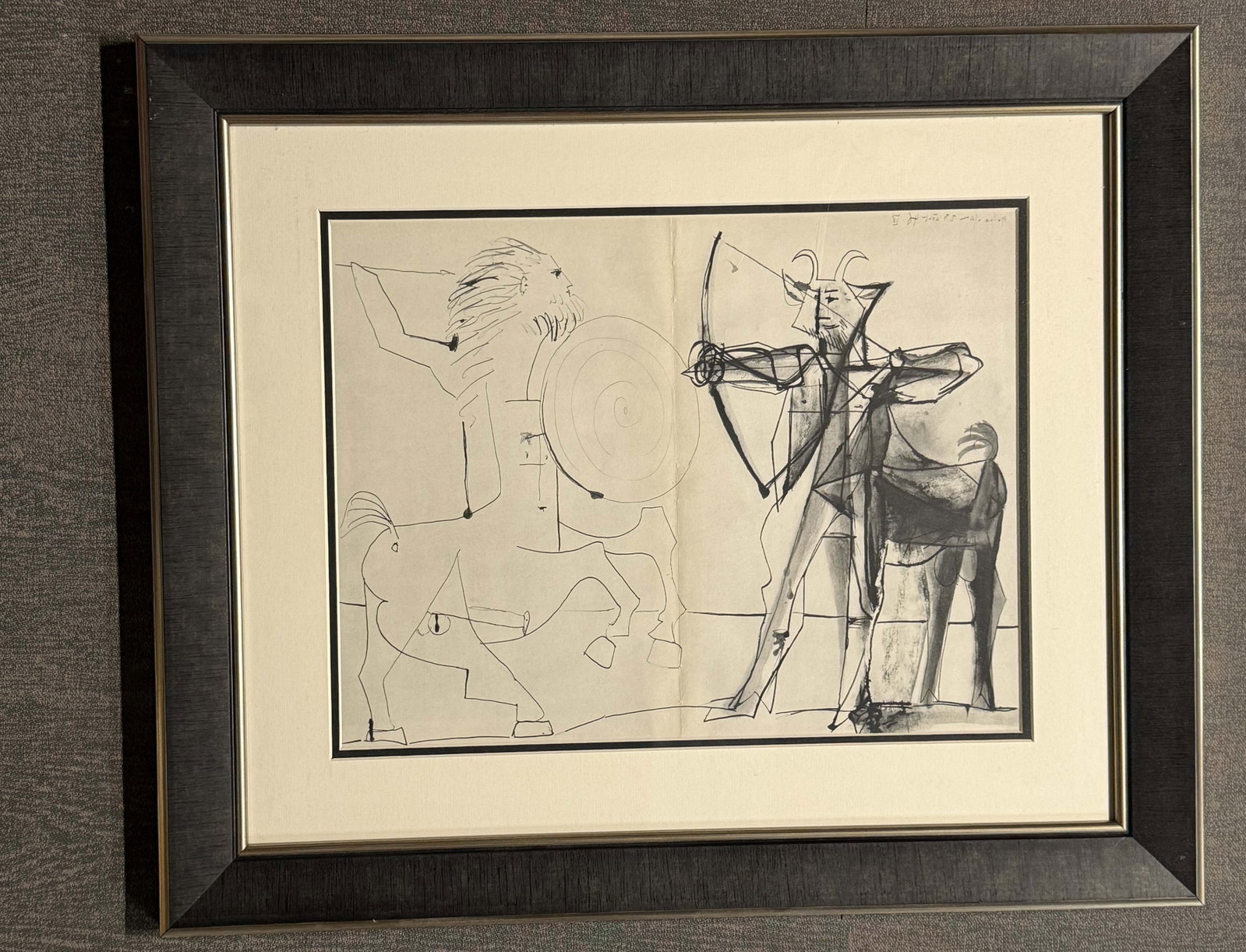 Pablo Picasso (Spanish 1881-1973) Lithograph from the Verve Collection: Pablo Picasso (Spanish 1881-1973) Lithograph from the Verve Collection Pablo Picasso color Plate lithograph Paris. from the Verve Collection Image size 10x 8 inches. Approx. 24 x 20 inches overall. Cu