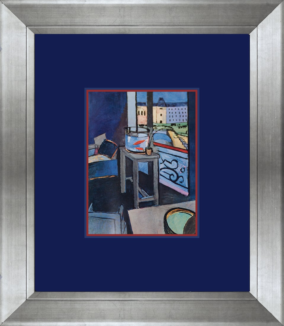 Henri Matisse (French 1869-1954) Lithograph - Interior with a Goldfish Bowl after Matisse: Henri Matisse (French 1869-1954) Lithograph - Interior with Goldfish- 45-year-old lithograph. The signature is in the plate. Approx 22x26 inches. Custom framed. Includes certificate of authenticity. A