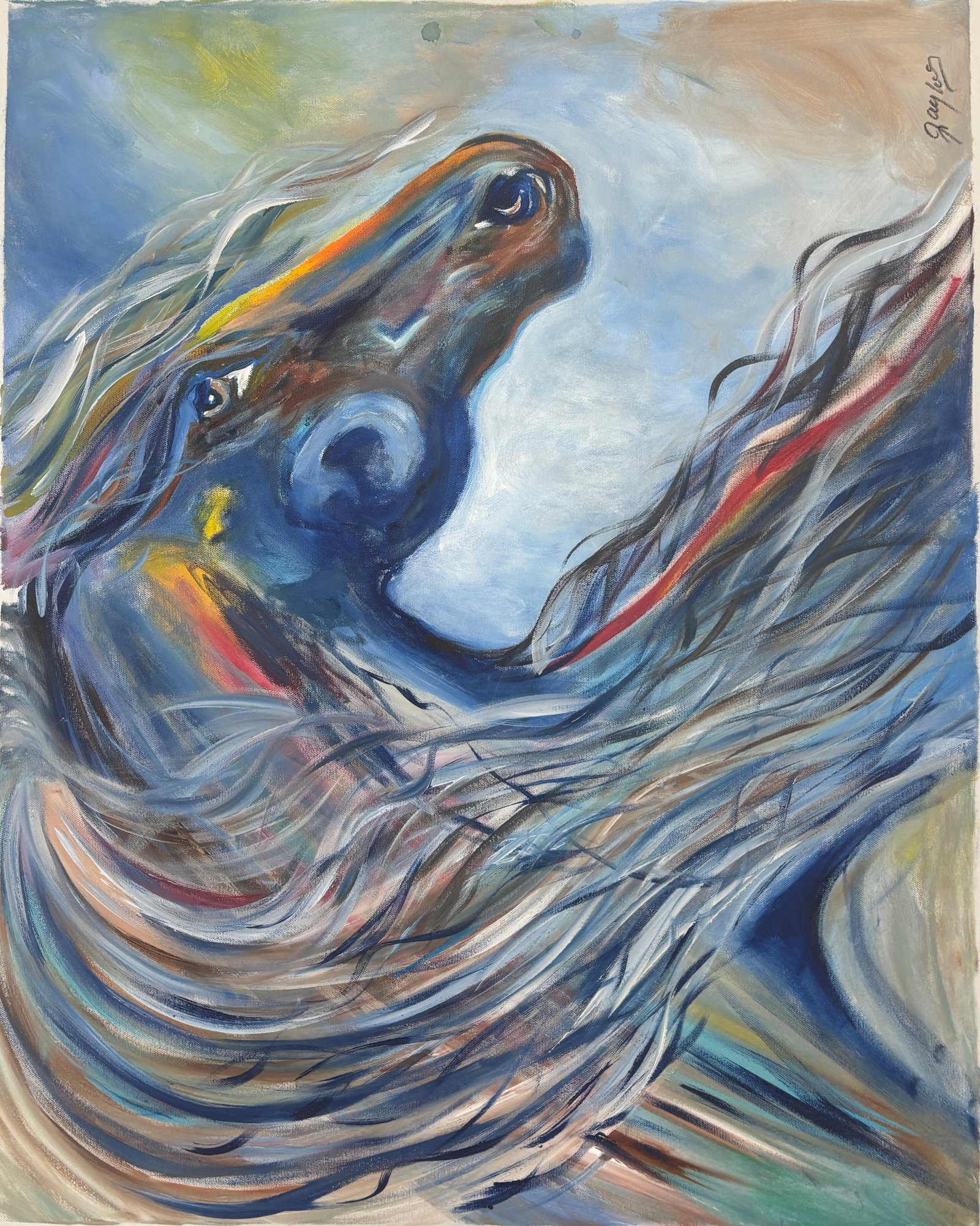 Gaylord Soli (American 1939) Original Painting on canvas by Gaylord Soli: Gaylord Soli (American 1939) - Original acrylic on canvas One of a kind. Hand signed by the artist. Approx. 30x24 inches image size. Includes Certificate of Authenticity. Custom framed. This work was 