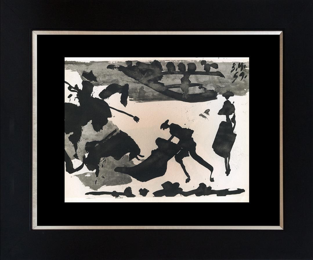 Pablo Picasso (Spanish 1881-1973) 1961 Lithograph Toros Y Toreros.: Pablo Picasso (Spanish 1881-1973) 1961 Lithograph Toros Y Toreros. Pablo Picasso Lithograph from 1959. Approx 24x20 inches. Includes certificate. Custom framed. Dated by the artist Art Artwork Artist.