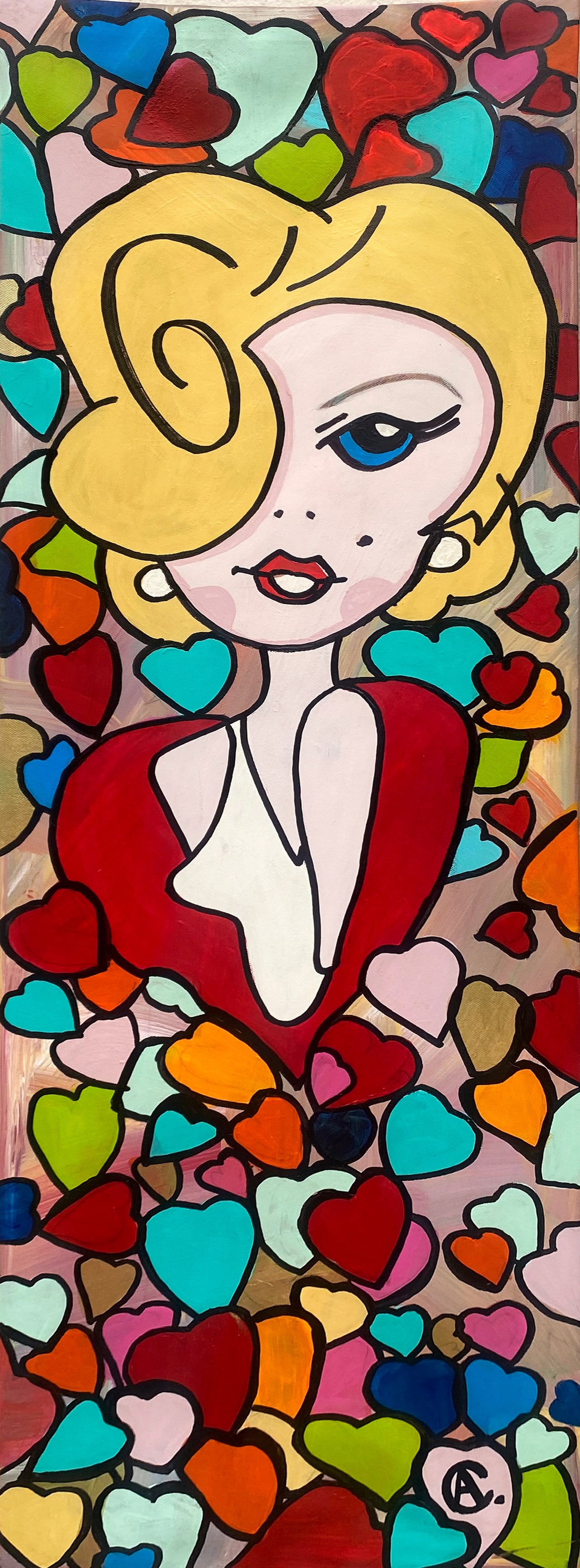 Original Painting on canvas by Arthur Chorny Marilyn: Marilyn Love Original Painting on canvas by Arthur Chorny Approx 35 x 12 image size inches Hand signed by the artist One of a kind original Includes certificate of authenticity. Purchased directly fro
