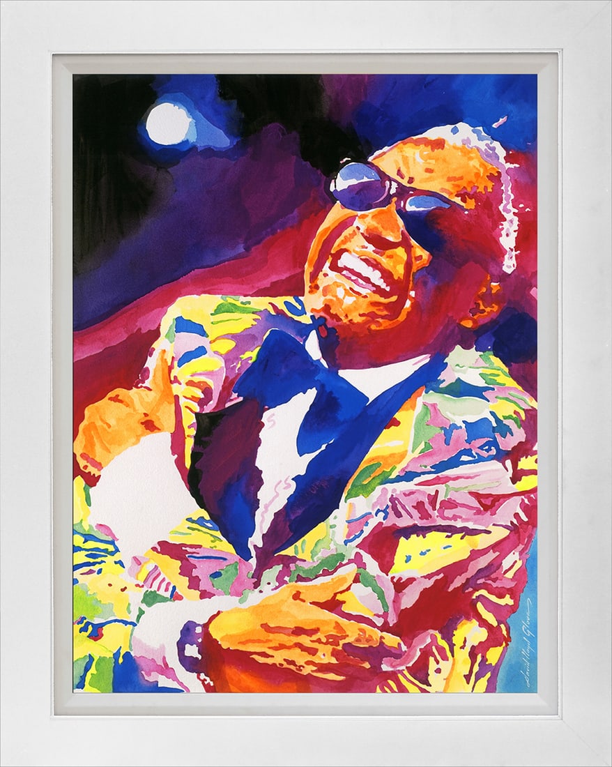 David Lloyd Glover (American 1949) Brother Ray Charles Mixed Media Original Painting on canvas David: Brother Ray Charles Mixed Media Originanl on canvas David Lloyd Glover Hand signed by the artist. On canvas image size Approx image size 18 x 24 inches Custom framed and includes certificate Art Artwo