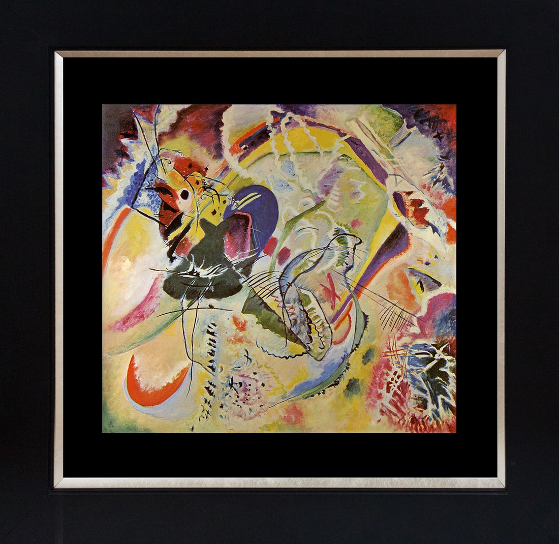 Wassily Kandinsky (Russian 1866-1944) Color Plate Lithograph after Kandinsky Improvisation: Kandinsky (Russian 1866-1944) lithograph Professionally framed. Includes certificate of authenticity. Approx 20x24 inches. Art Artwork Artist.