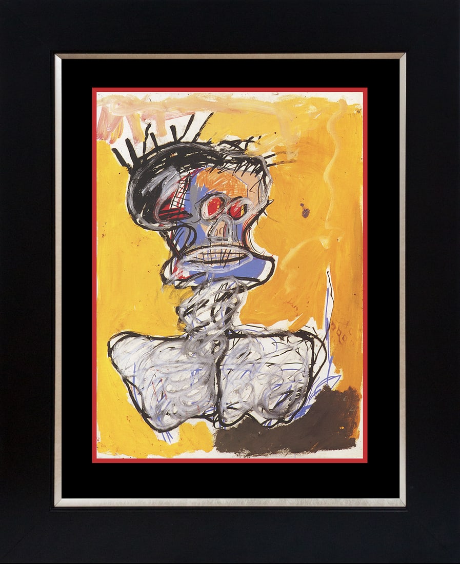 Jean-Michel Basquiat (American 1960-1988) Lithograph after Basquiat from 1986: Jean-Michel Basquiat (American 1960-1988) Jean-Michel Basquiat (American 1960-1988) Color Plate Lithograph from 1984 Approx 24 x20 inches Custom framed and includes certificate Art Artwork Artist.