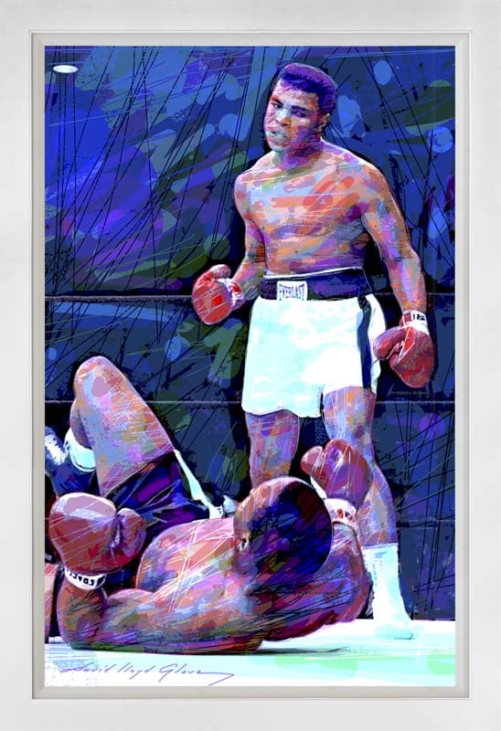 David Lloyd Glover (American 1949) Muhammad Ali vs. Sonny Liston Original Mixed Media Painting on: Mixed Media Original Painting on canvas David Lloyd Glover One of a kind. Hand signed by the artist. On canvas. Approx image size 24 x18 inches Custom framed and includes certificate This work was pur