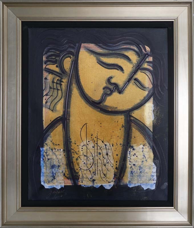 Gaylord Soli (American 1939) Original Painting on canvas Bach Music Series: Gaylord Soli (American 1939) Original Painting on canvas Bach Music SeriesGaylord Soli Original One of a kind. Hand signed by the artist. Approx 30 x 34 inches image size. Includes certificate of auth