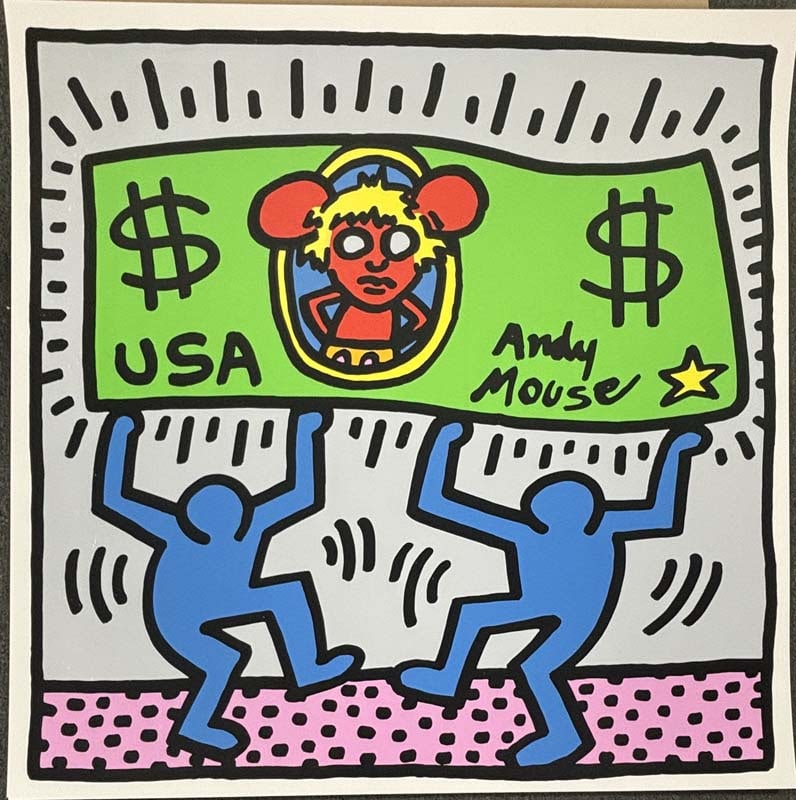 Keith Haring (American 1958-1990) Andy Mouse Serigraph. 1986 (1 of 1)