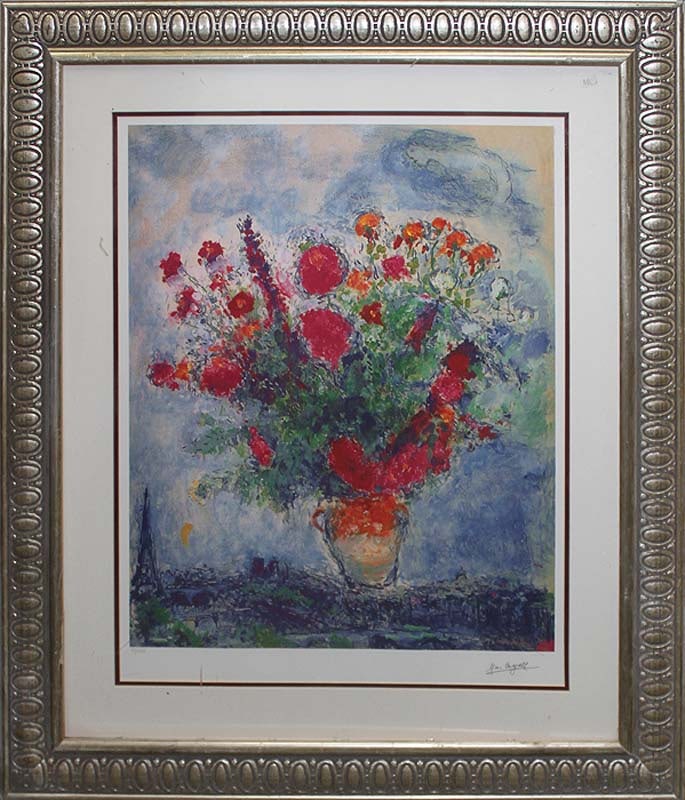Marc Chagall (Russian-French 1887-1985) Marc Chagall (Russian-French 1887-1985) Bouquet Over City (1 of 1)