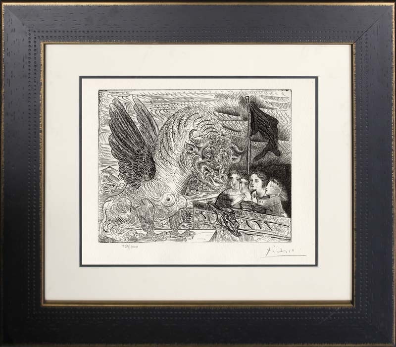 Pablo Picasso (Spanish 1881-1973) lithograph limited edition with museum official stamp: Pablo Picasso (Spanish 1881-1973) Lithograph from 1990-1992 Suite Vollard. Authorized by the Picasso Family. Each piece is numbered from an edition of 300, and includes the museum stamp on the back wi