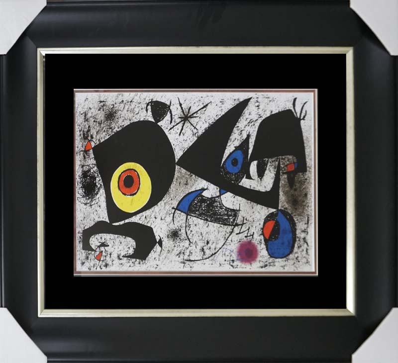 Joan Miro (Spanish 1893-1983) Lithograph 1972: Joan Miro (Spanish 1893-1983) Lithograph. Approx. 26x30 inches. Includes documentation. Custom framed. 1972 Art Artwork Artist.